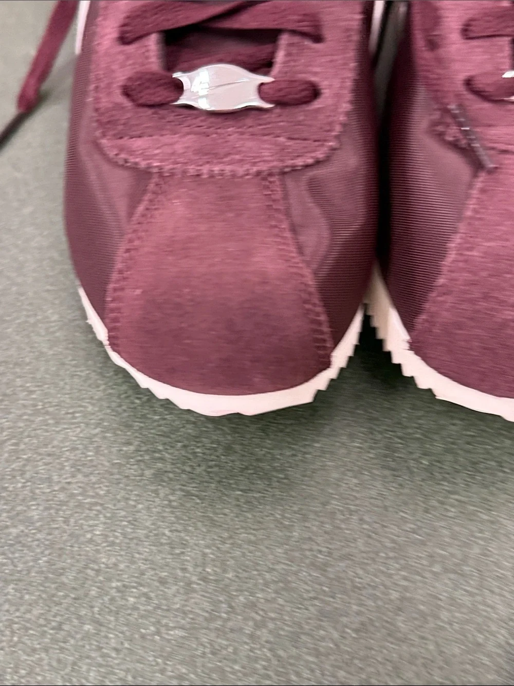 NWOB Nike Burgundy/White Cortez Textile Sneakers sz 8.5